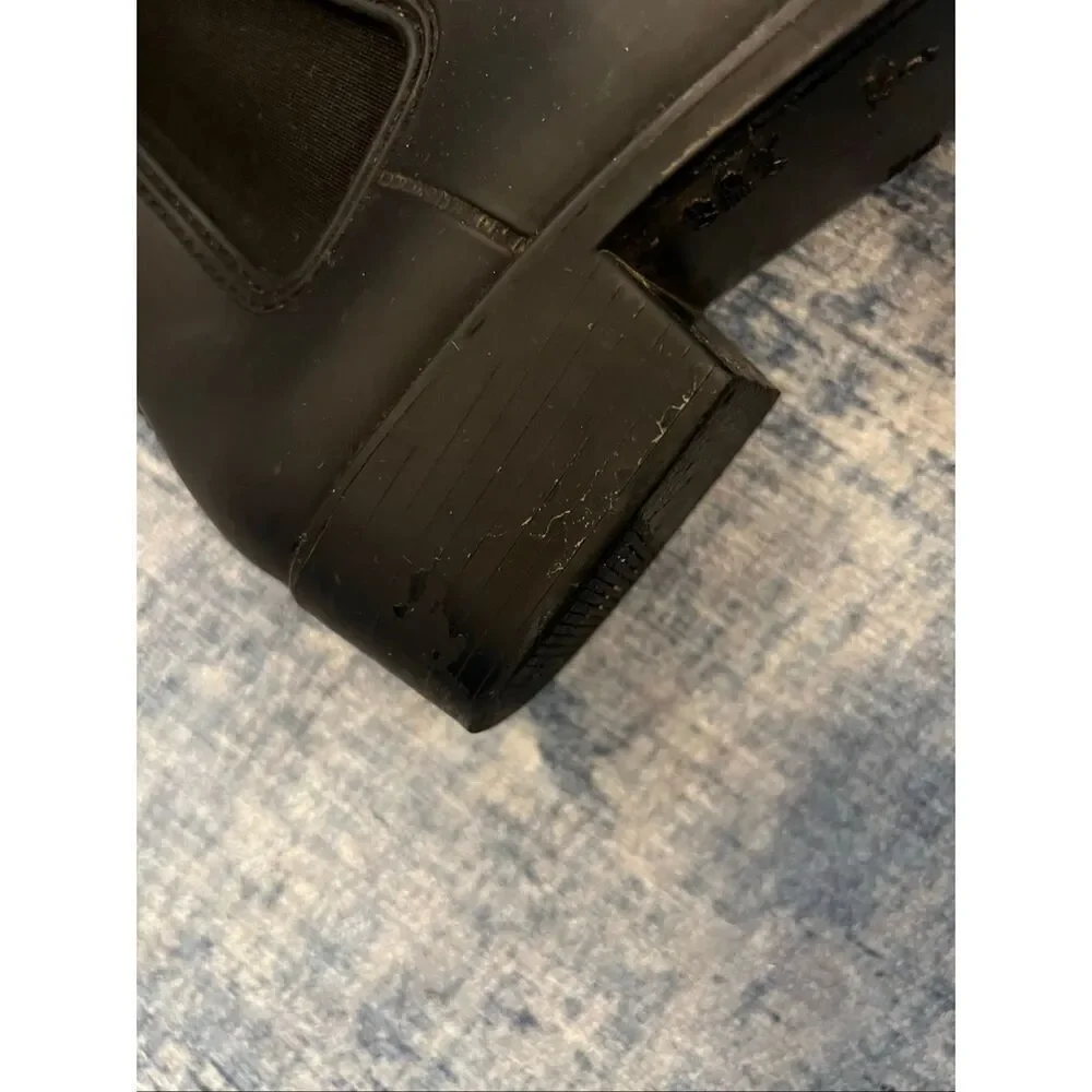 Jeffrey Campbell Havana Black Chelsea Pointed Toe Rain Boots Women's Size 8